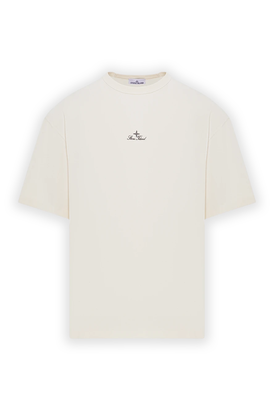 Stone Island Белая футболка стандартного кроя с вышитым логотипом - логотип бренда. 100% хлопок. Страна производитель: Италия. Уход: специализированная чистка - фото 1