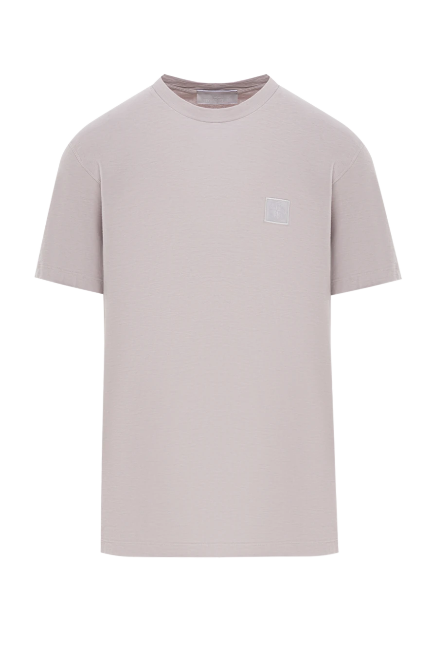 Stone Island Облегающая серая футболка с нашивкой в ??виде компаса в тон - логотип бренда. 100% хлопок. Страна производитель: Италия. Уход: специализированная чистка - фото 1