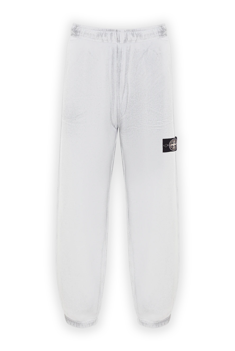 Stone Island Спортивные брюки из флиса ламинированные светоотражающей пленкой - логотип бренда. 100% хлопок. два боковых кармана. Страна производитель: Италия. Уход: специализированная чистка - фото 1