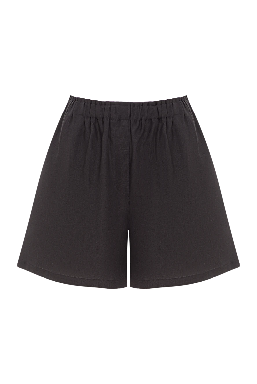 Moeva Чорні лляні шорти Masha - 100% льон. Країна виробник: Італія. Догляд: спеціалізоване чищення - фото 1