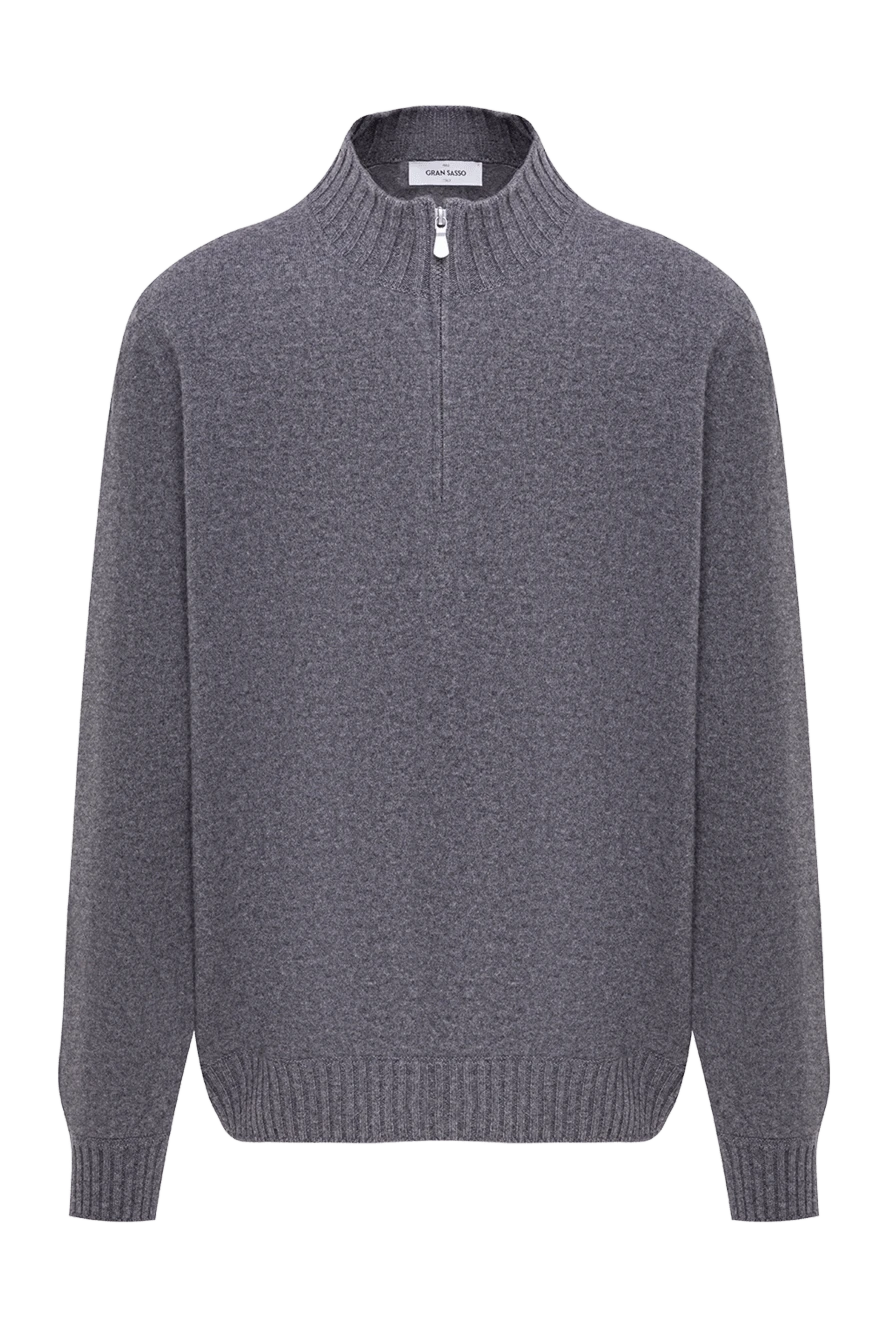 Gran Sasso Мужской серый тройер на молнии из шерсти - 100% шерсть. молния. Страна производитель: Италия. Уход: специализированная чистка - фото 1