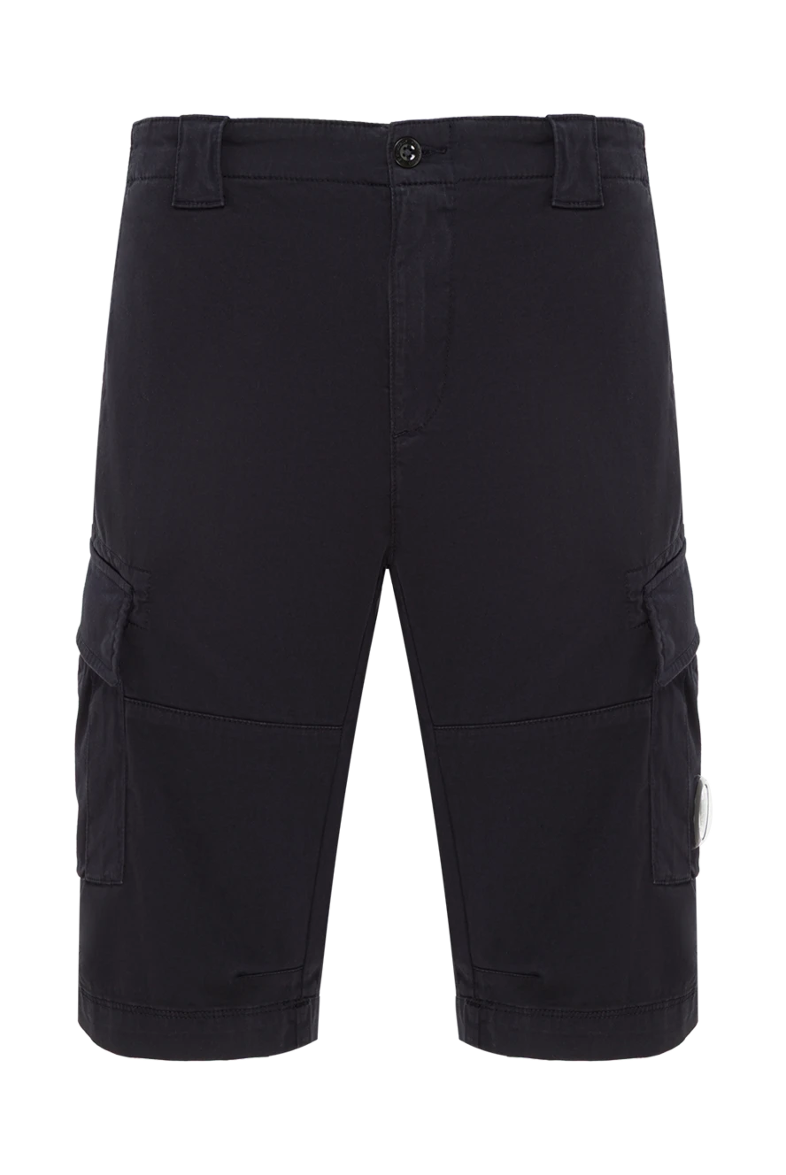 C.P.Company Чоловічі шорти-карго у чорному кольорі з еластичного бавовняного сатину - логотип бренду. 98% бавовна, 2% поліамід. дві бічні, дві задні, дві бічні на штанинах. Країна виробник: Італія. Догляд: спеціалізоване чищення - фото 1