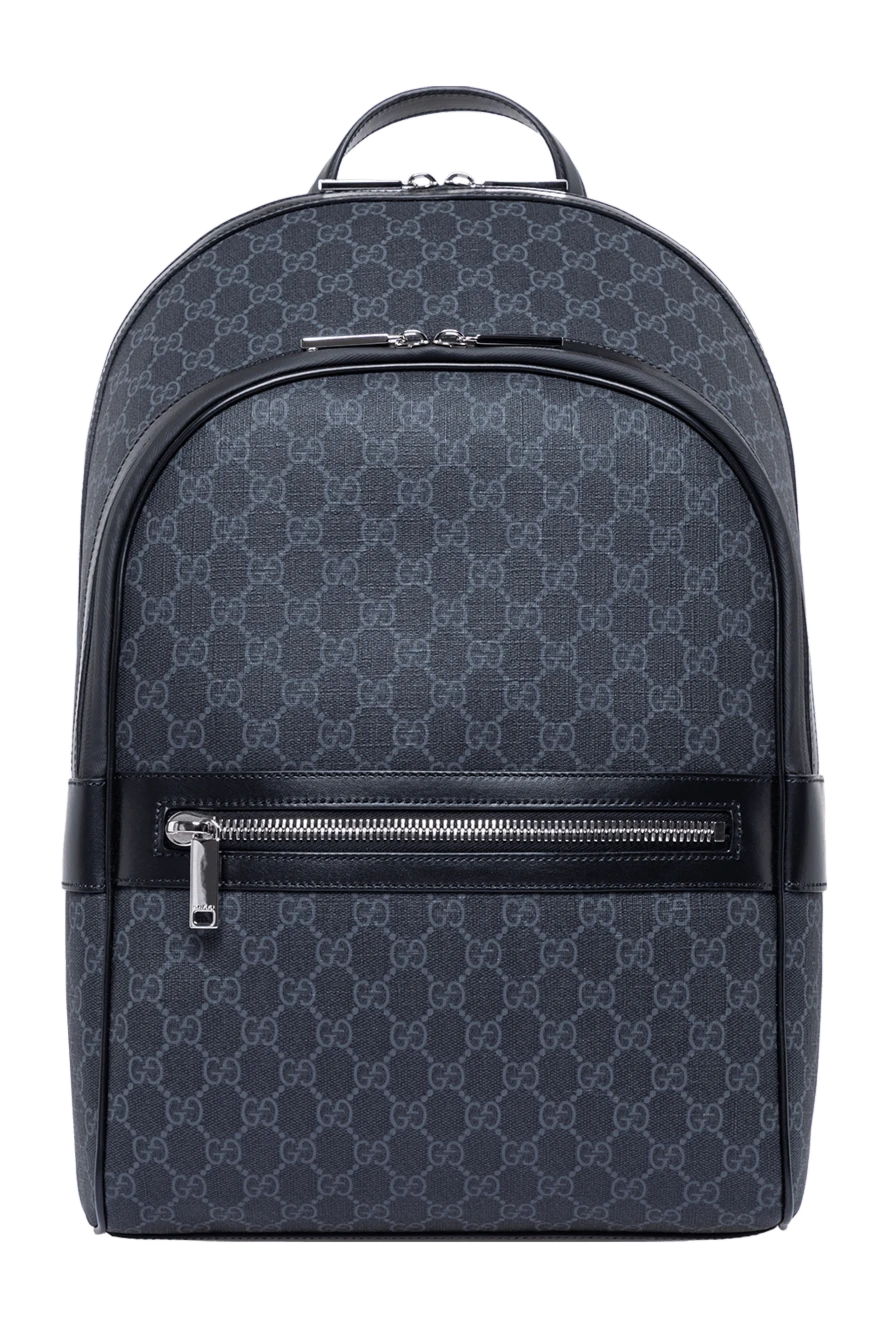 Gucci Porter medium backpack in gray - Decoration: Red and blue Web stripe. Material: 100% polyamide. Size: W 28 x H 44 x D 15.5 cm. Zipper. Strap Length: Adjustable Web shoulder straps. Front zippered pocket. Country of manufacture: Italy. Care: specialized cleaning - photo 1