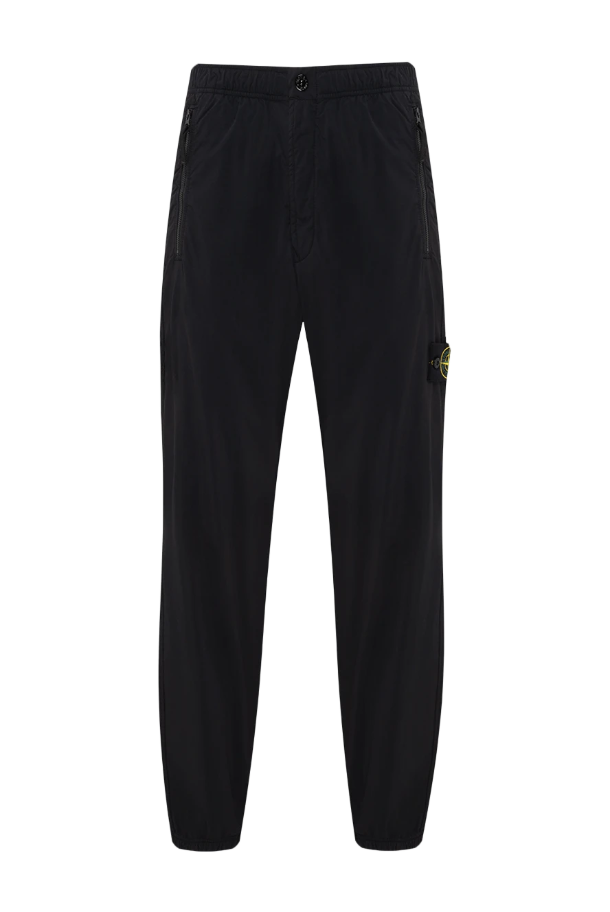 Stone Island Черные спортивные джоггеры из технологичного нейлона - логотип бренда. 100% полиамид. пуговица, молния. два боковых, один задний, один на штанине. Страна производитель: Италия. Уход: специализированная чистка - фото 1