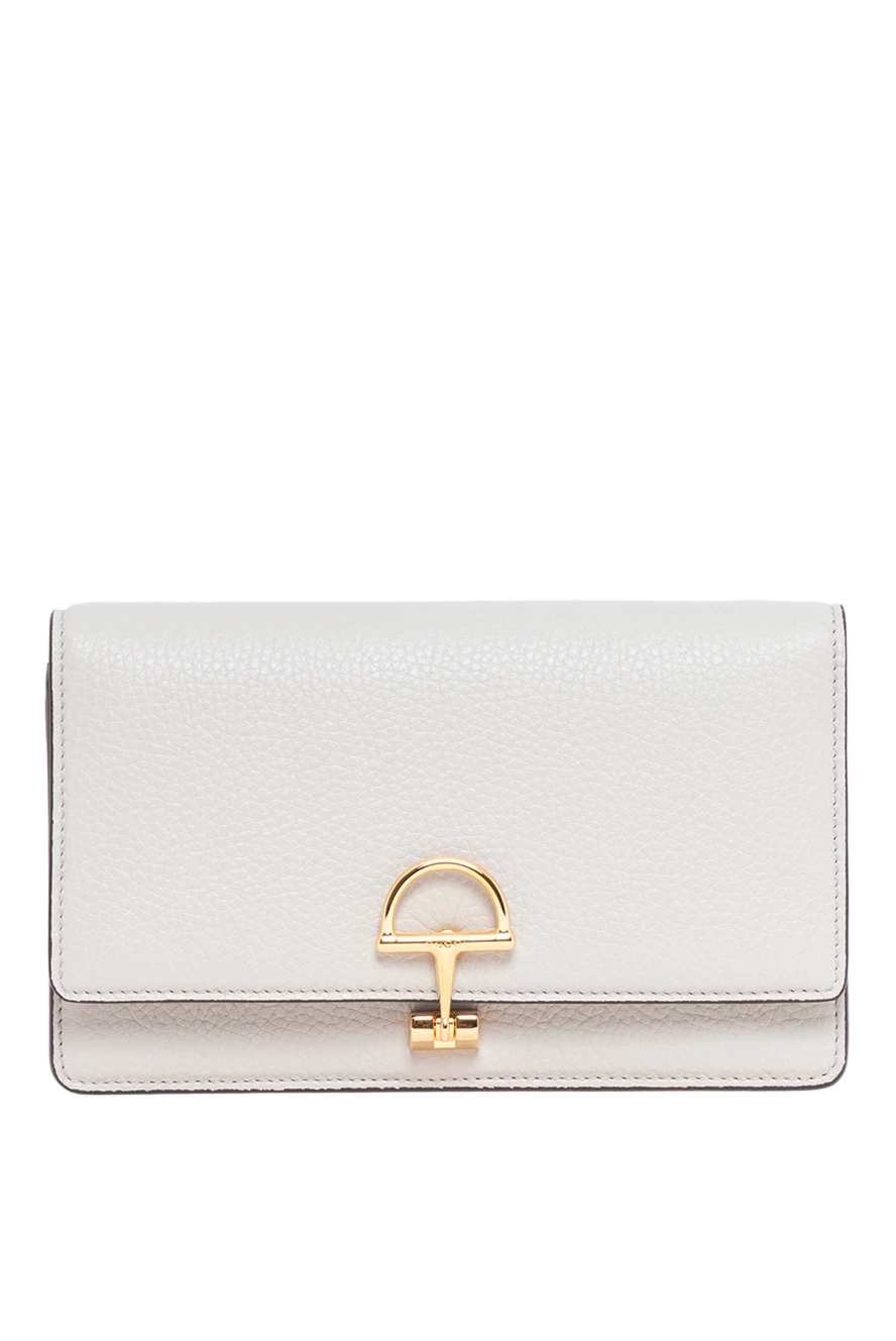Gucci Кошелек Half Horsebit на цепочке белого цвета - логотип бренда. 100% натуральная кожа. Размеры: 7,8
