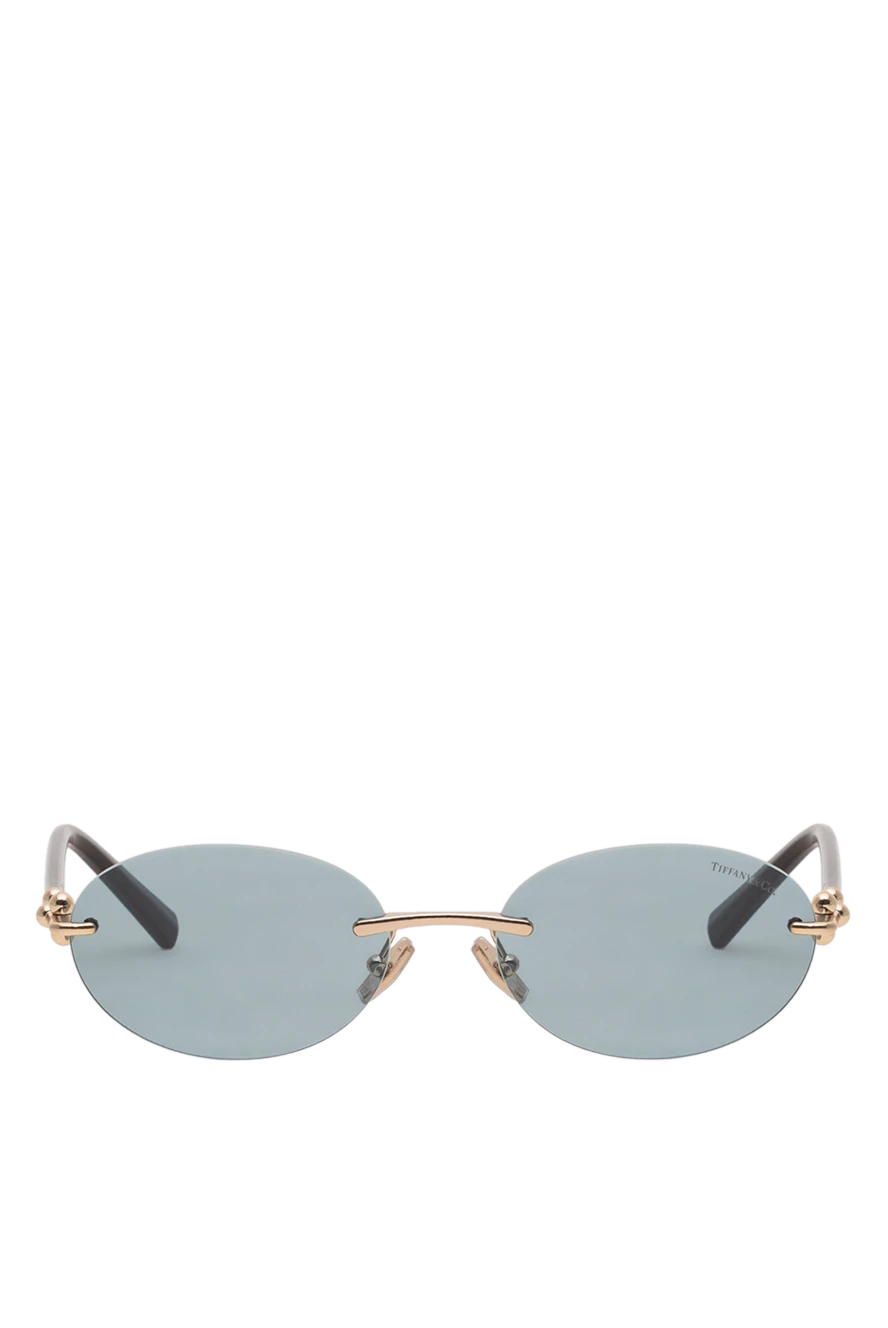 Tiffany&Co Витончені овальні сонцезахисні окуляри без оправи з небесно-блакитним градієнтом - логотип бренду. ацетат, метал. блакитний градієнт. Країна виробник: Італія. Догляд: спеціалізоване чищення - фото 1