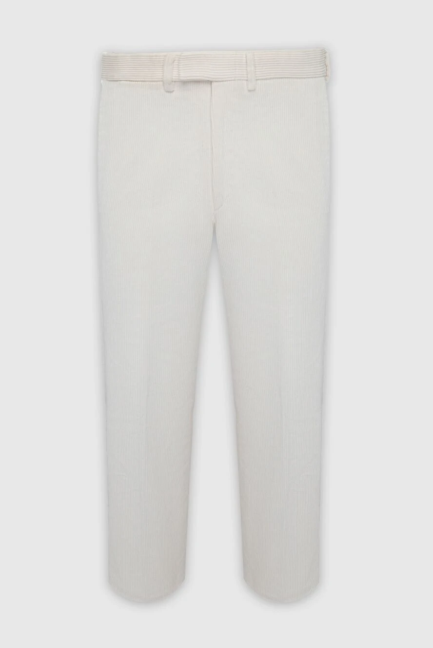 Gucci Брюки из хлопка белые мужские - 100% хлопок. молния, пуговица, крючок. два боковых кармана, два задних кармана. подкладка деталей 100% хлопок. Страна производитель: Италия. Уход: специализированная чистка - фото 1