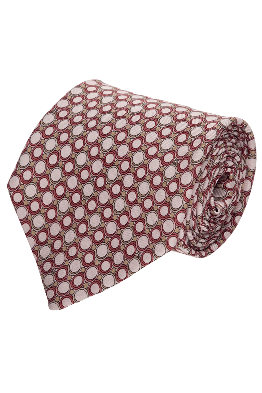 Gucci Red silk tie for men - pea print. 100% silk. Size: 150x8 cm. Country of manufacture: Italy. Care: specialized cleaning - photo 1