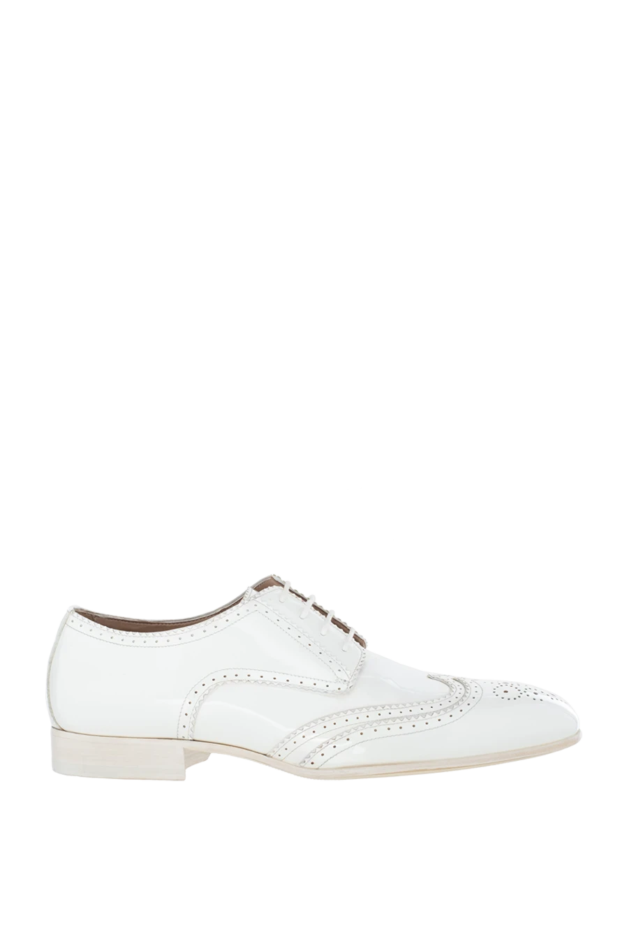 Armani Men's white leather shoes - Perforation. 100% leather. Lace-up. Interior: Leather. Insole: Leather. Heel height: 2cm. Outsole: Other materials. Country of manufacture: Italy. Care: specialized cleaning - photo 1