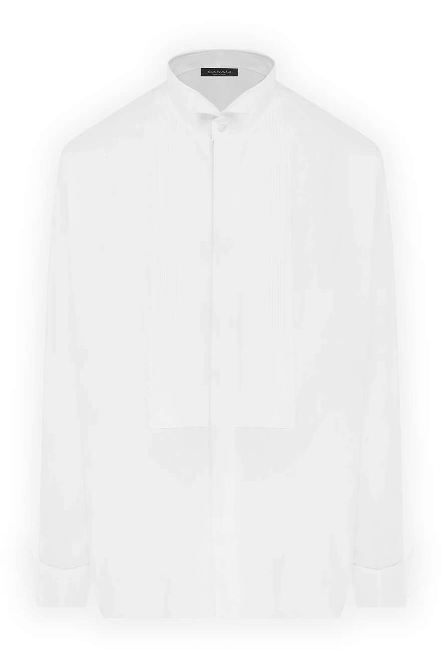 Canali White cotton shirt for men - 100% cotton. Closure: buttons. Country of manufacture: Italy. Care: specialized cleaning - photo 1