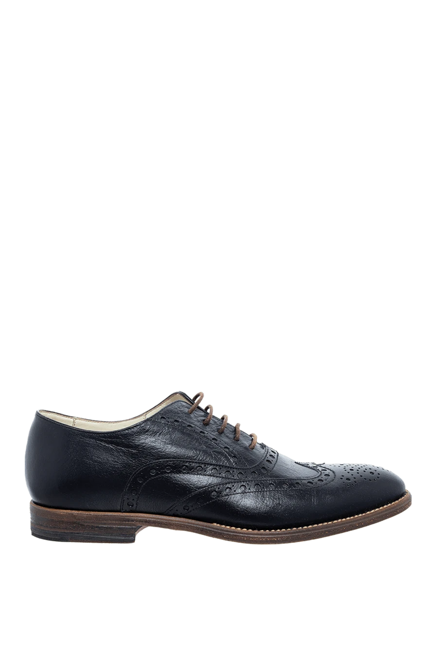 Canali Men's shoes made of black leather - Perforation. 100% leather. Lace-up. Interior: Leather. Insole: Leather. Heel height: 2.5cm. Outsole: Other materials. Country of manufacture: Italy. Care: specialized cleaning - photo 1