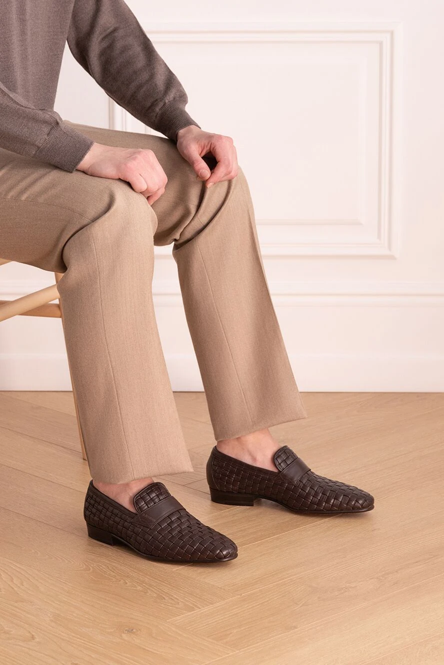 A.Testoni brown leather loafers for men 979825 — Men loafers  display picture 2