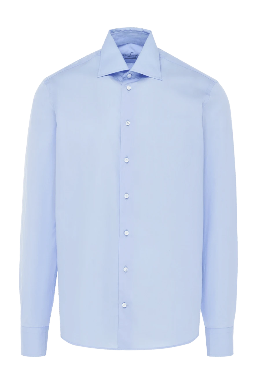 Van Laack Blue cotton shirt for men - 100% cotton. Closure: buttons. Country of manufacture: Italy. Care: specialized cleaning - photo 1