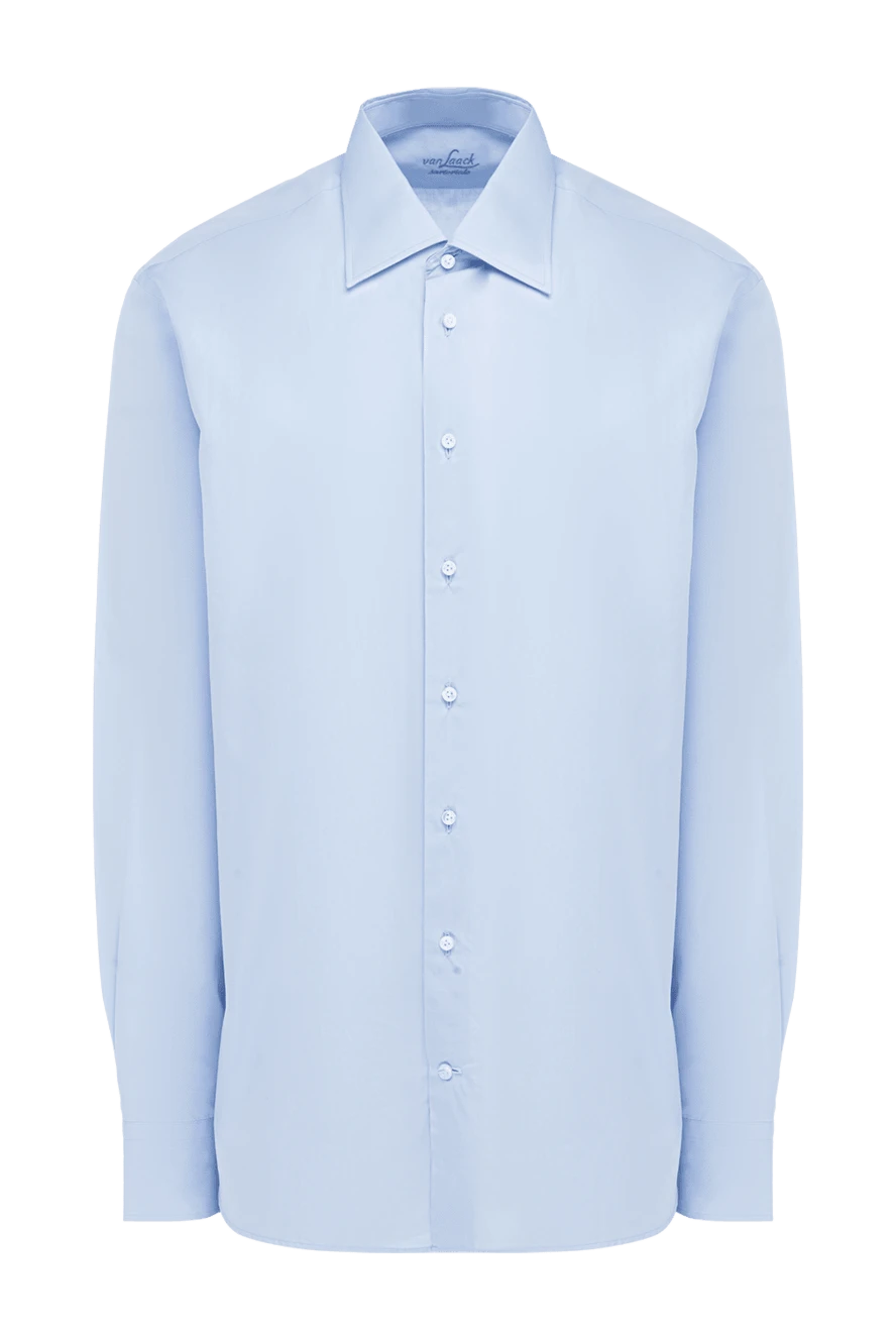 Van Laack Blue cotton shirt for men - 100% cotton. Closure: buttons. Country of manufacture: Italy. Care: specialized cleaning - photo 1