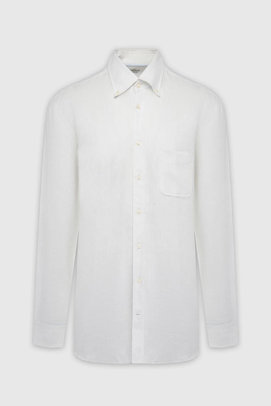 Van Laack Men's white linen shirt - 100% linen. Closure: buttons. Country of manufacture: Italy. Care: specialized cleaning - photo 1