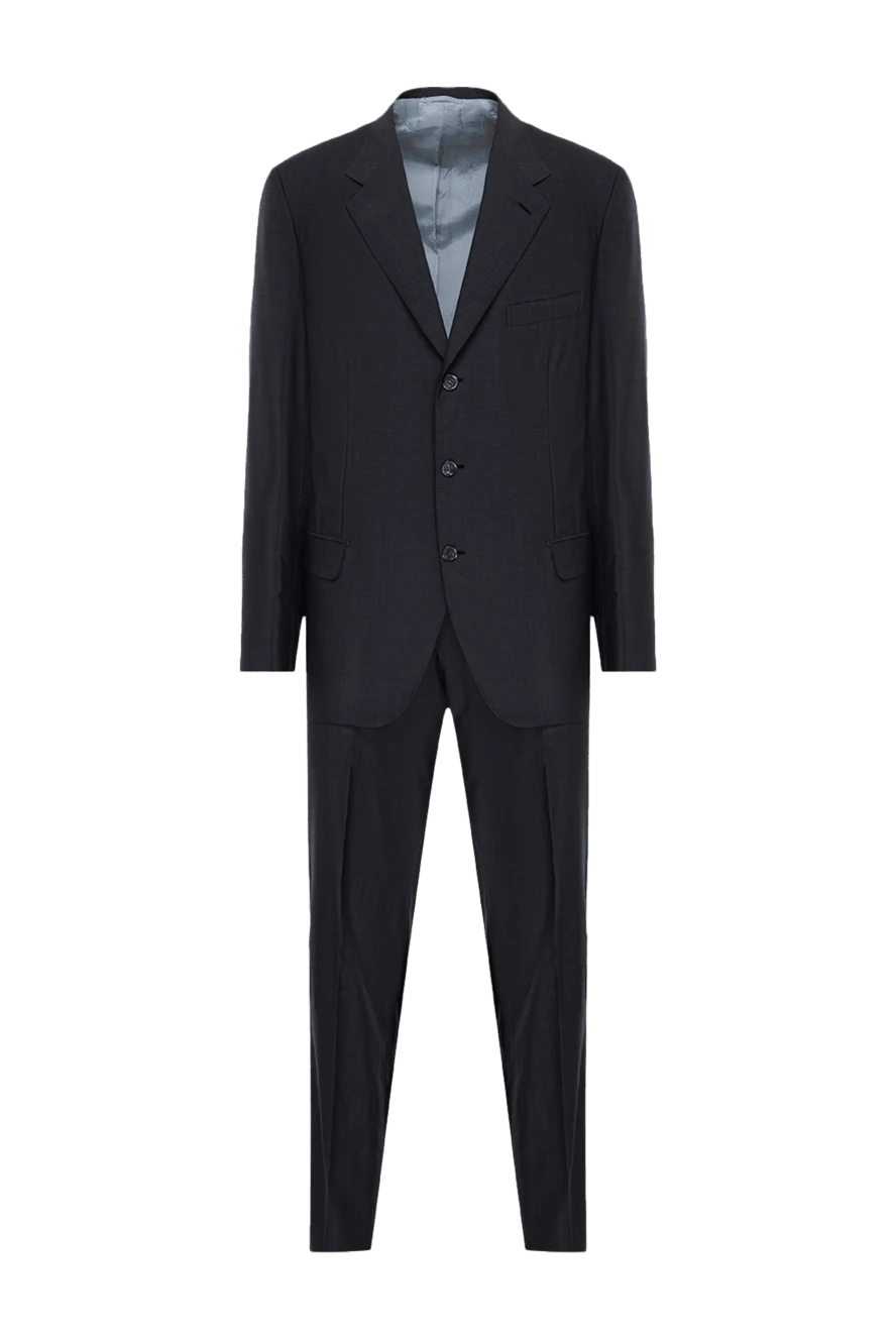 Brioni Gray wool and silk suit for men - Slit. 88% wool, 12% silk. Closure: Buttons, hook. Chest pocket, two flap pockets. Three pockets. Two side pockets, two back pockets with buttons. Lining: 100% cupro. Country of manufacture: Italy. Care: specialized cleaning - photo 1
