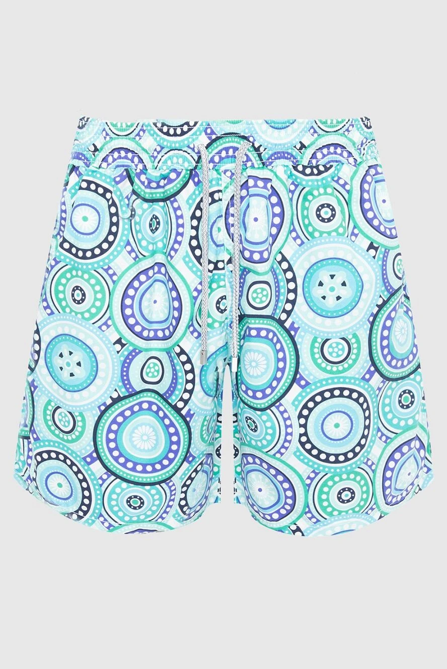 Vilebrequin Blue men's beach shorts made of cotton and polyamide - fantasy pattern. two side pockets, one back pocket. cotton, polyamide. Closure: drawstring. Country of manufacture: Italy. Care: specialized cleaning - photo 1