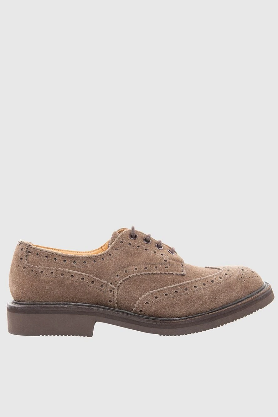 Tricker`s Туфлі чоловічі з замші бежеві - Перфорація. 100% замша. Шнурівка. Внутрішнє оздоблення: замша. Устілка: Шкіра. Висота підборів: 2,5см. Інші матеріали. Країна виробник: Італія. Догляд: спеціалізоване чищення - фото 1