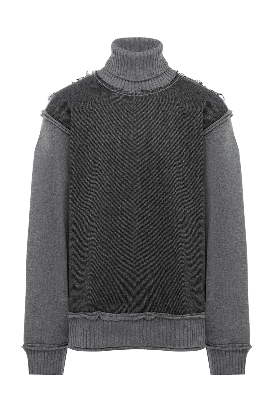 Dolce & Gabbana Men's golf from wool and acrylic gray - Contrasting inserts. High neck. 95% wool, 5% acrylic. Country of manufacture: Italy. Care: specialized cleaning - photo 1