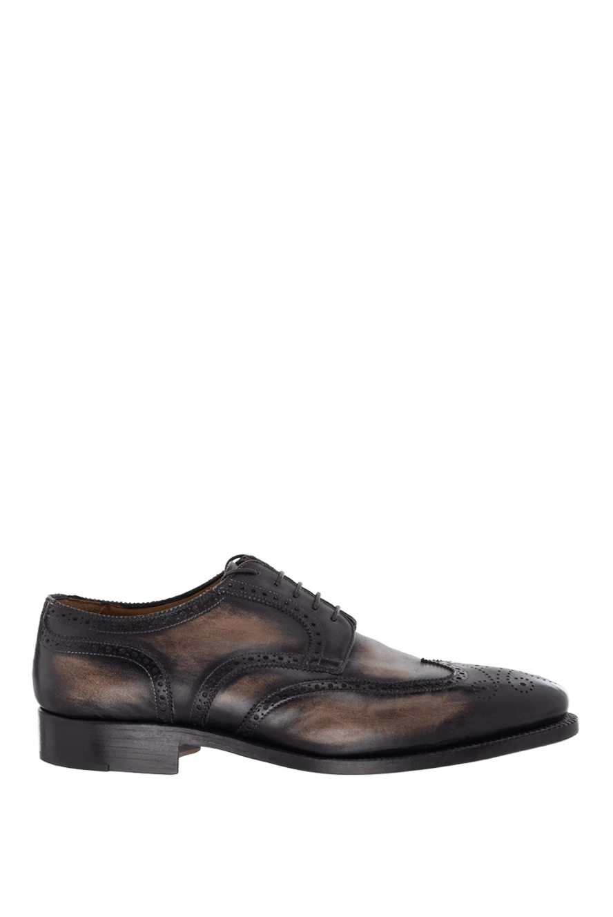 Branchini Туфлі чоловічі зі шкіри коричневі - Перфорація. 100% шкіра. Шнурівка. Внутрішнє оздоблення: Шкіра. Устілка: Шкіра. Висота підборів: 2см. Інші матеріали. Країна виробник: Італія. Догляд: спеціалізоване чищення - фото 1