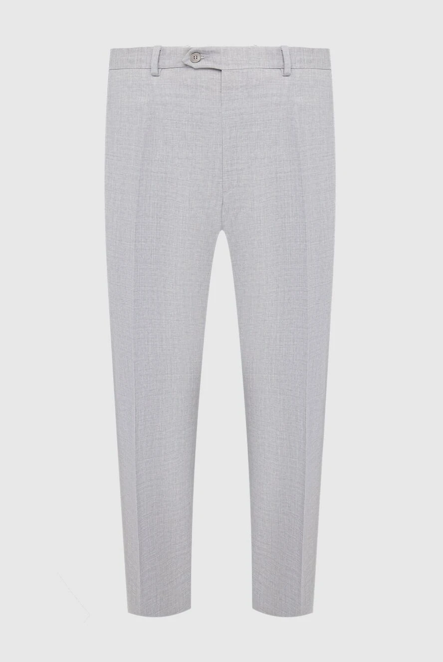 Brioni Брюки из шерсти серые мужские - 99% шерсть, 1% эластан. пуговица, молния, крючок. два боковых кармана, два кармана сзади. Страна производитель: Италия. Уход: специализированная чистка - фото 1