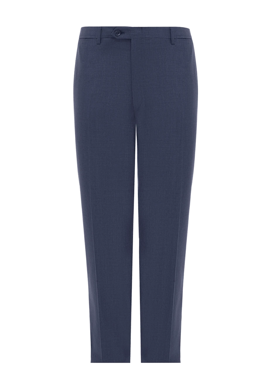 Brioni Штани з вовни та шовку сірі чоловічі - 85% вовна, 15% шовк. гудзик, блискавка, гачок. дві бічні кишені, дві кишені ззаду. Країна виробник: Італія. Догляд: спеціалізоване чищення - фото 1