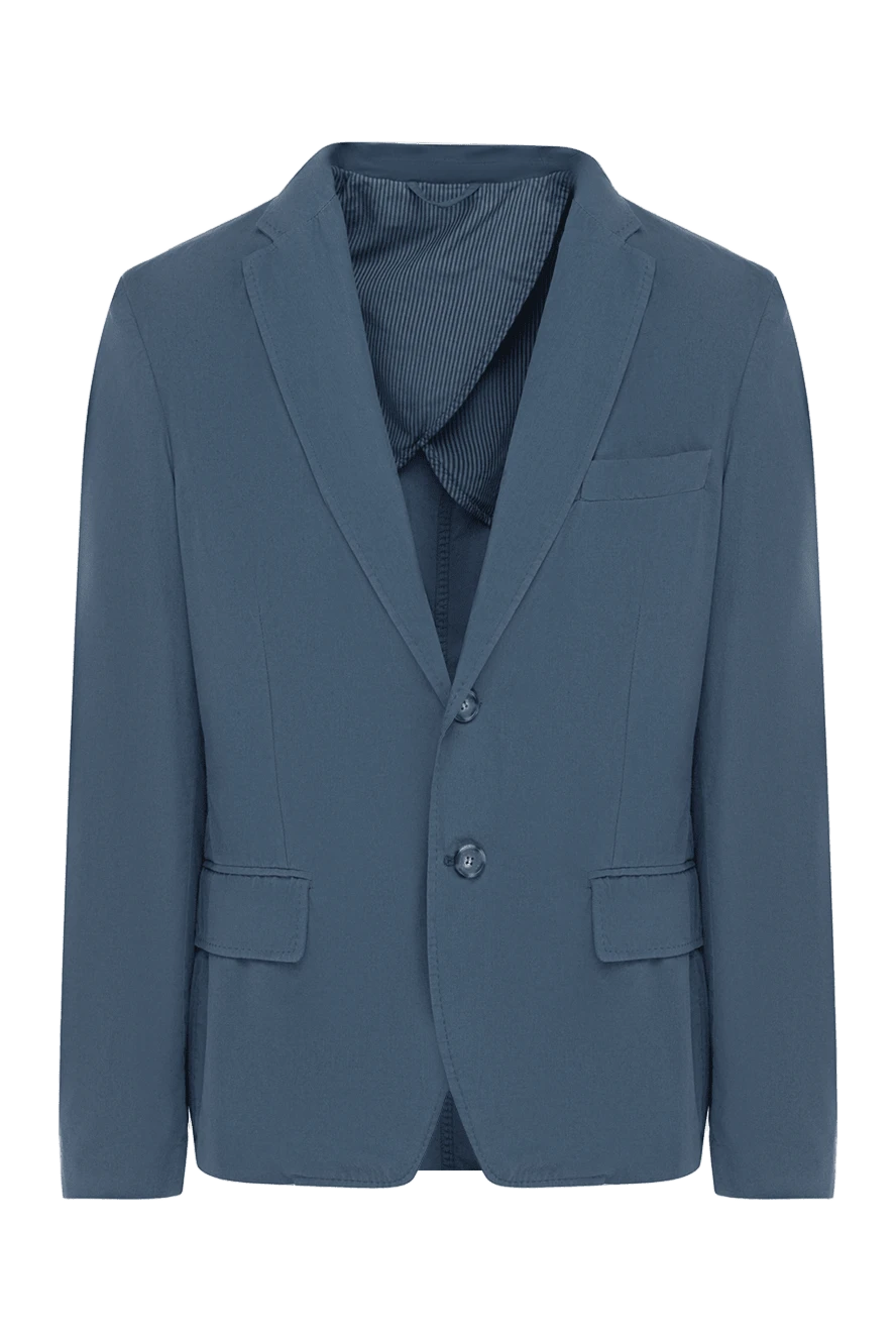 Ballantyne Blue cotton jacket for men - 100% cotton. two buttons. three internal, two side with flaps, chest pocket. Country of manufacture: Italy. Care: specialized cleaning - photo 1