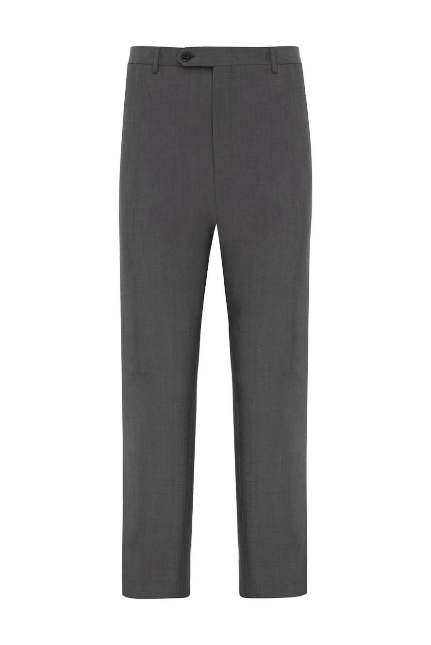 Canali Gray wool and mohair pants - tucks. 84% wool, 16% mohair. belt pocket with flap, two side pockets, two back pockets with flaps under buttons. zipper, buttons. Country of manufacture: Italy. Care: specialized cleaning - photo 1