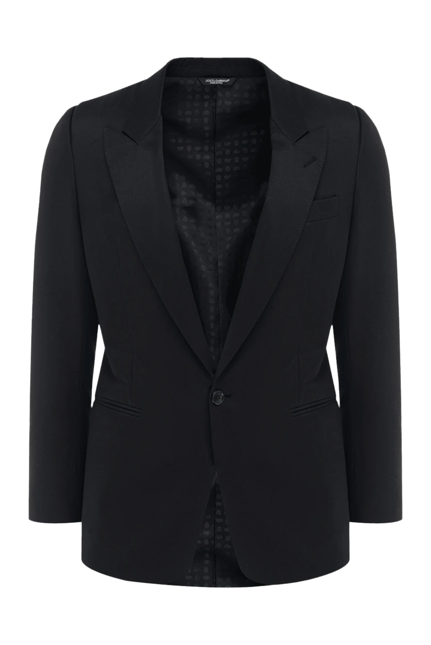 Dolce & Gabbana Пиджак из шерсти черный мужской - 100% шерсть. пуговица. три внутренних, два боковых, нагрудный карман. 50% ацетат, 50% вискоза. Страна производитель: Италия. Уход: специализированная чистка - фото 1