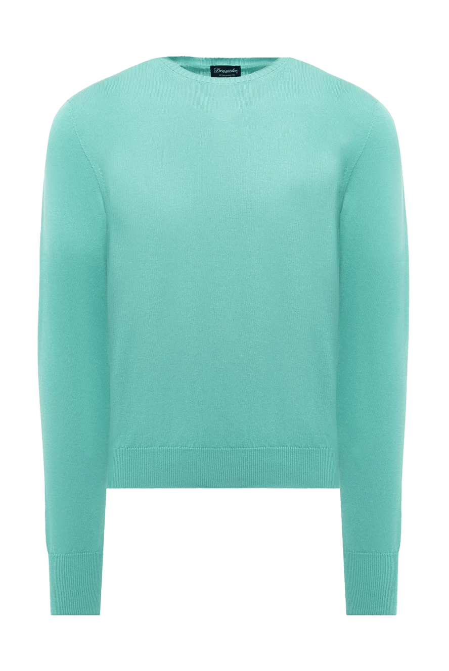 Drumohr Green cotton jumper for men - 100% cotton. Country of manufacture: Italy. Care: specialized cleaning - photo 1