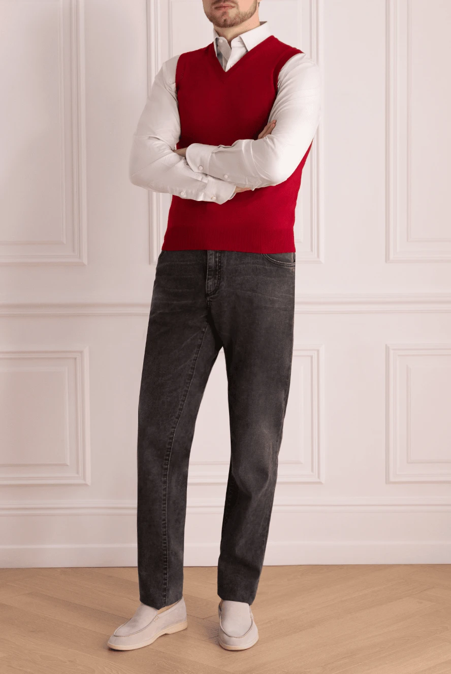 Panicale red wool men s vest 998231 Men jersey waistcoat Domino Online Store Ukraine