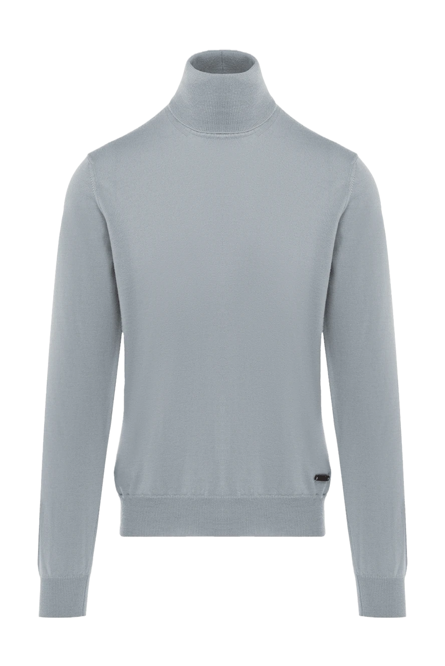 Armani Гольф мужской из шерсти голубой - Высокая горловина. 100% шерсть. Страна производитель: Италия. Уход: специализированная чистка - фото 1