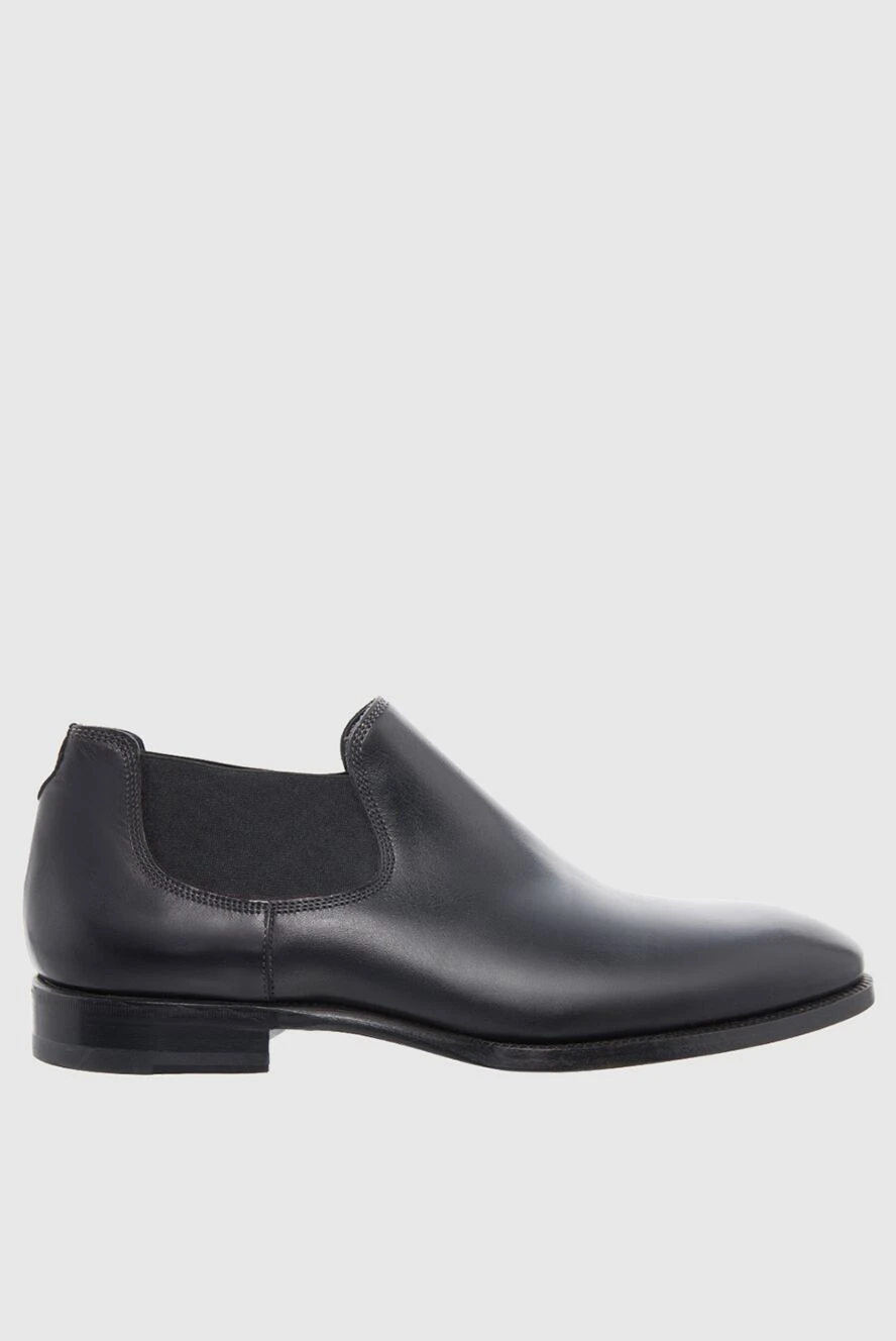 Branchini Men's black leather boots - 100% leather. Elastic inserts. Shaft height: 15 cm. Sole Height: 2.5 cm. Outsole: Other materials. Country of manufacture: Italy. Care: specialized cleaning - photo 1