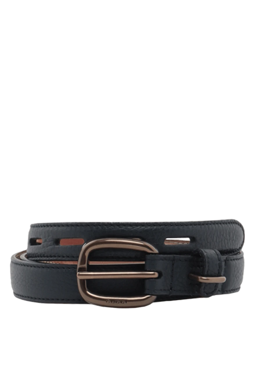 Gucci Ремінь зі шкіри синій чоловічий - 100% шкіра. Розмір: Ширина 3см. Пряжка. Країна виробник: Італія. Догляд: спеціалізоване чищення - фото 1