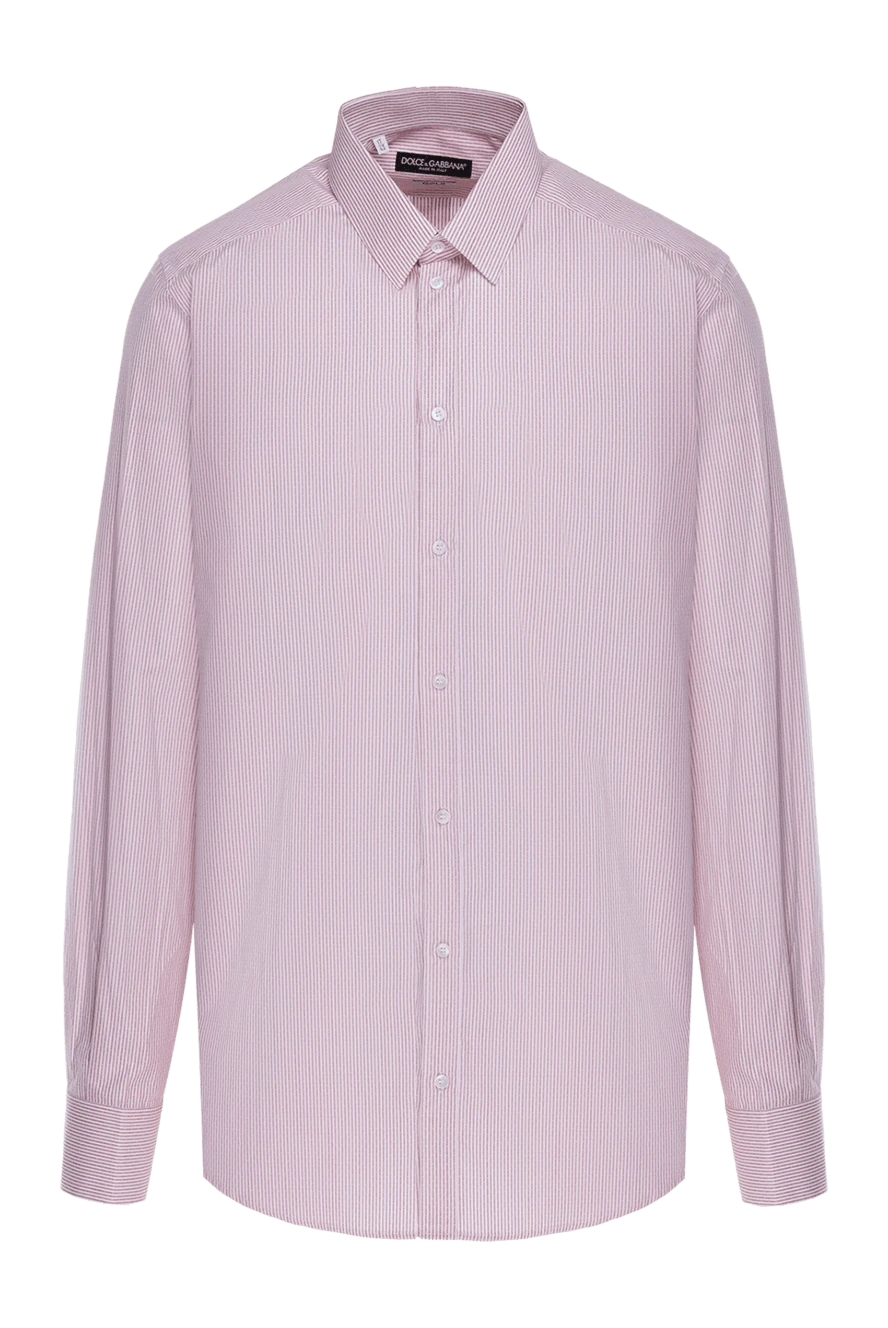 Dolce & Gabbana Рубашка из хлопка розовая мужская розовая - узор полоска. 100% хлопок. пуговицы. Страна производитель: Италия. Уход: специализированная чистка - фото 1