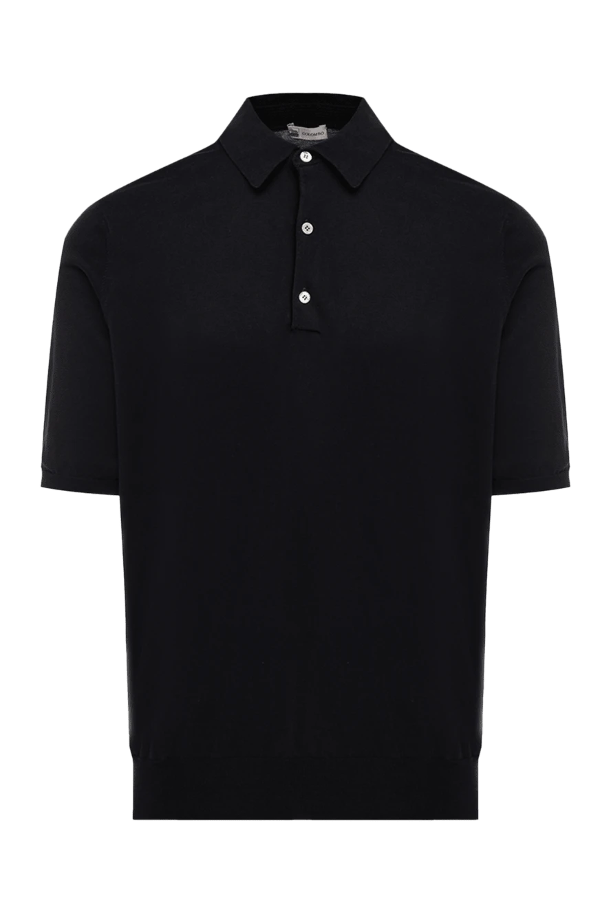 Colombo Black cotton polo shirt for men - 100% cotton. Buttons. Country of manufacture: Italy. Care: specialized cleaning - photo 1