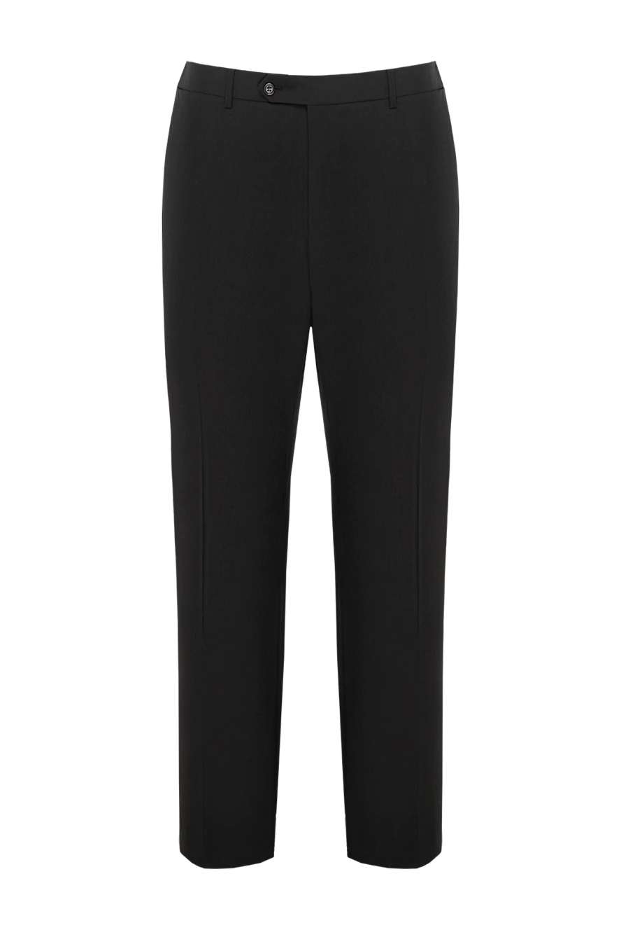 Canali Black wool pants for men - 100% wool. zipper, button. two front pockets two back pockets. Country of manufacture: Italy. Care: specialized cleaning - photo 1