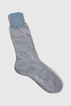 Men's gray wool and nylon socks