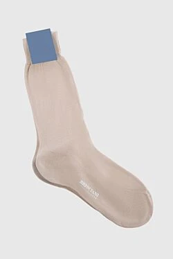 Men's beige cotton socks