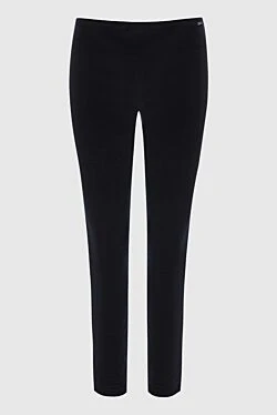 Women's slim-fit pants with logo black