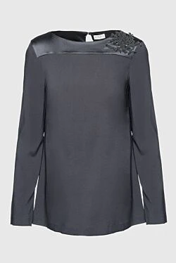 Gray silk blouse for women