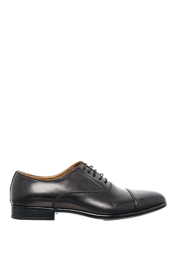 Gray leather men's shoes
