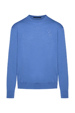 Blue wool jumper for men