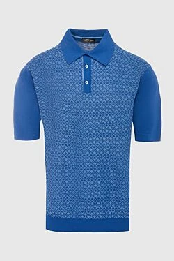 Cotton and silk polo blue for men