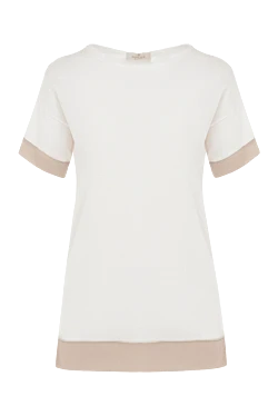 Блуза з бавовни та шовку біла жіноча