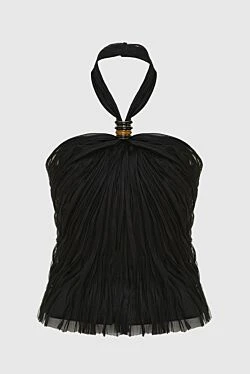 Women's black silk top