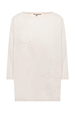 White viscose jumper for women