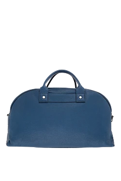 Men's blue leather travel bag