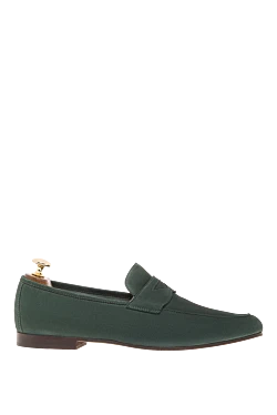 Чоловічі лофери із замші без підкладки темно-блакитні