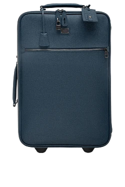 Blue leather suitcase for men